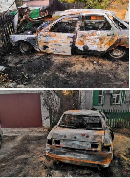 Под Волгоградом мужчина сжег автомобиль своего бывшего партнера по бизнесу
