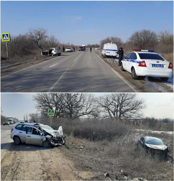 Два автомобиля столкнулись на трассе в Волгоградской области : пострадали три человека