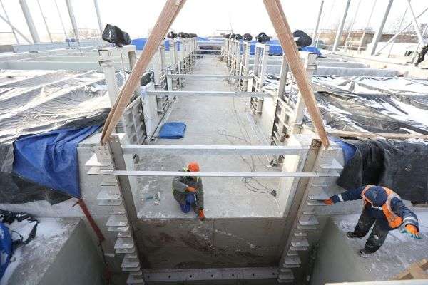На острове Голодном в Волгограде продолжается строительство блоков биоочистки