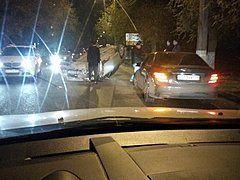В Волгограде водитель иномарки перевернулся на «лежачем полицейс