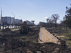На Аллее России в Мемориальном парке началось устройство пешеход