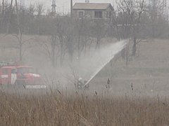 В Волгограде спасатели тренировались тушить природные пожары