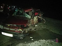На трассе «Волгоград – Элиста» водитель иномарки погиб в ДТП с ф