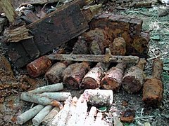 Под Волгоградом поисковики откопали сто боеприпасов времен войны