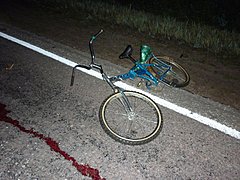 Под Волгоградом отечественная легковушка раздавила велосипедиста